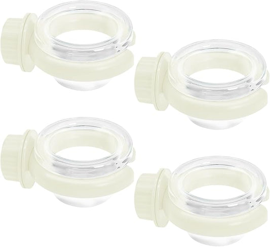 PINVNBY 4 PCS Bird Bowls for Cage with Clamp,Transparency Birds Cage Feeders Easy to Install Parakeet Feeder Small-Sized Detachable Bird Bowl for Finches Lovebirds and Long-Tailed Parrots （White）