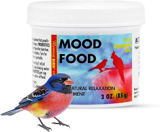 Morning Bird Mood Food (Avian Calming Formula) 3 Oz – Natural Calming Supplement for Birds – Reduces Stress, Feather Plucking & Aggression – Stress Relief Supports with B-Vitamins for Daily Calm