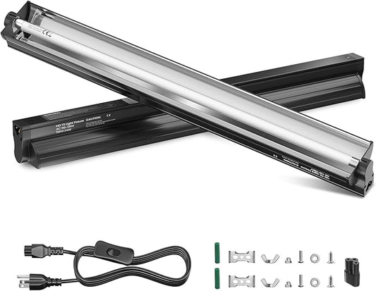 GlowUp 24W 10.0 T5 UVB Reptile Light Fixture Combo Kit 22inch Reptile Lamp Terrarium Hood 10.0 UVB Light for Bearded DragonReptiles Tropical Desert-Dwelling Lizards and Tortoises