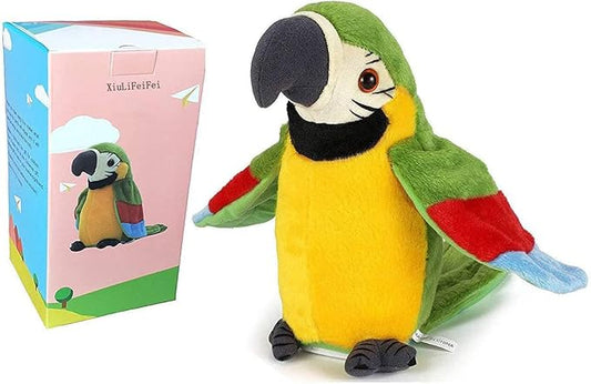 Talking Parrot - Repeats What You Say with Cute Voice - Electronic Pet Talking Plush Toy Parrot for Child Kids Gift Party Toys。