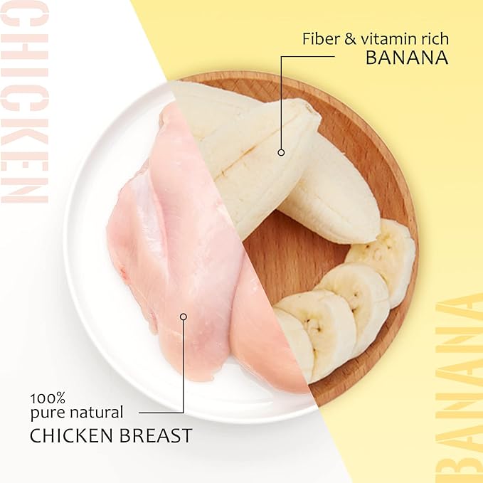 ASMPET Dog Treats Chews, Chicken Wrapped Banana, Soft Chewy Dog Snacks for Training Rewards 10.6 oz