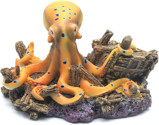 Sscon Aquarium Fish Tank Decoration Emulational Octopus Aquarium Decor Ornaments