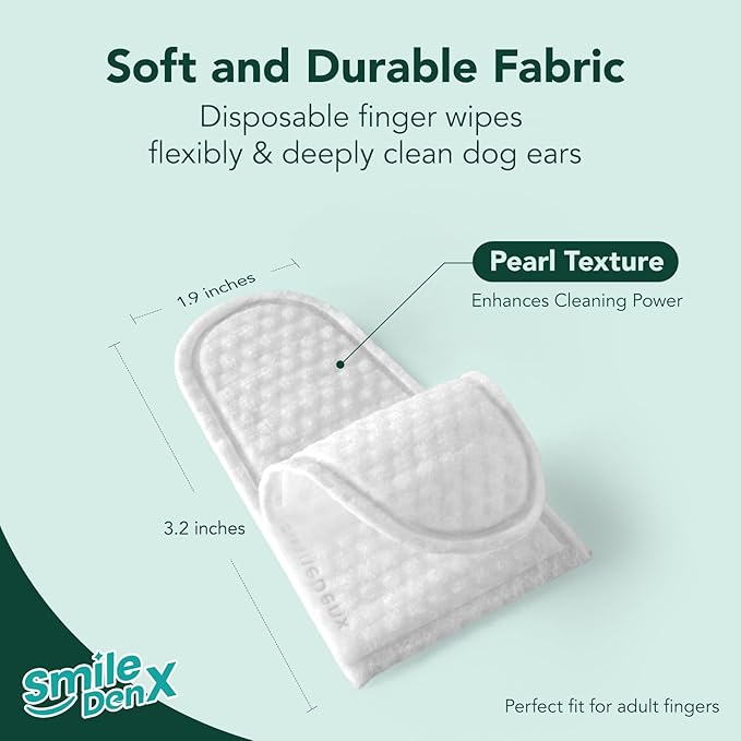 Pet Ear Wipes, Ear Cleaner Wipes for Dogs & Cats, Enzymes and Baking Soda - Fast Relief Ear Itching and Inflammation, Dog Ear Infection Treatment, Remove Dirt and Wax Build Up, 50 Count