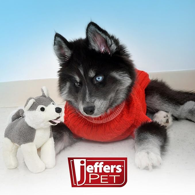 Jeffers Pet Plush Dog Toy with Squeaker, Gray Husky 8" - Soft Crinkle Fabric, Safe & Durable, Healthy Fun for Small & Medium Dogs, Interactive Play, Fetch, Tug - Best Gift for Active Games
