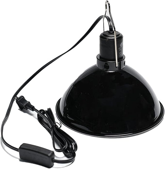 8.5 Inch Reptile Light Fixture, Dome Heat Lamp with UVB Basking, E26 Base for Amphibian & Reptile Terrariums