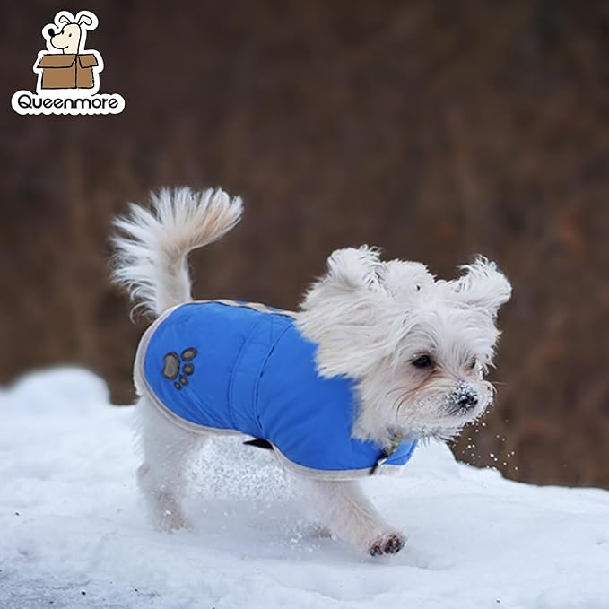 Queenmore Cold Weather Dog Coats Loft Reversible Winter Fleece Dog Vest Waterproof Pet Jacket Available in Extra Small, Small, Medium, Large Extra Large Sizes