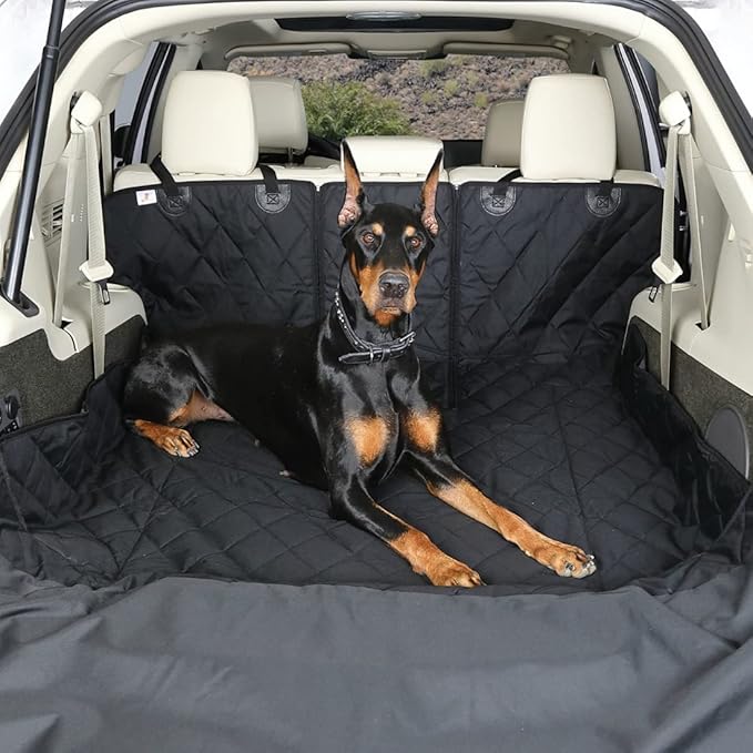 4Knines SUV Cargo Liner for Dogs, Trunk Mat for SUV, Durable Cargo Cover, Protector – Compatible with 60/40 Split Bench & Armrest Pass-Through, Waterproof, Machine Washable, Non-Slip (Large, Camo)