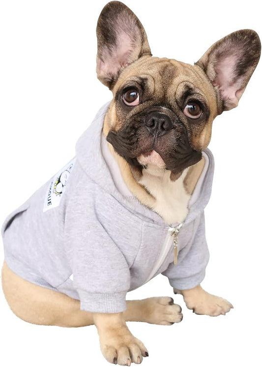 iChoue English Bulldog Clothes Hoodies for Dogs French Frenchie Pug English Boston Terrier Bully Pitbull Corgi Sweatshirt Sweater Clothing - Grey/XXLarge