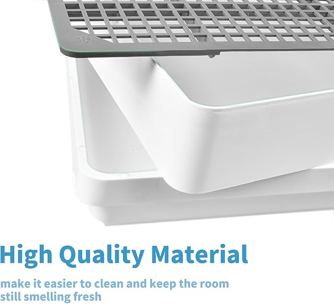 PODOO Rabbit Large Litter Box, Guinea Pig Training Pan Cage with Toilet Tray, Ideal for Rats, Ferret, Bunny Small and Medium Animals (2Pcs x Medium)