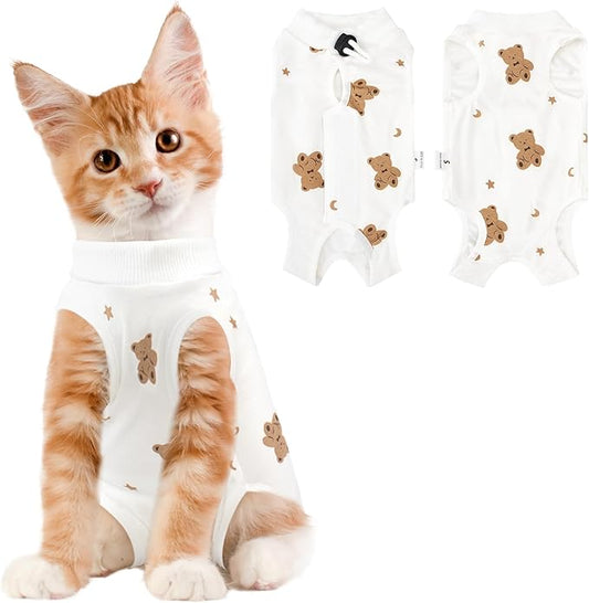 Cat Recovery Suit Female, Breathable Cat Onesie After Surgery Female for Abdominal Wounds or Skin Diseases, Surgery Recovery Suit Kitten Onesie After Spay Wear Anti Licking