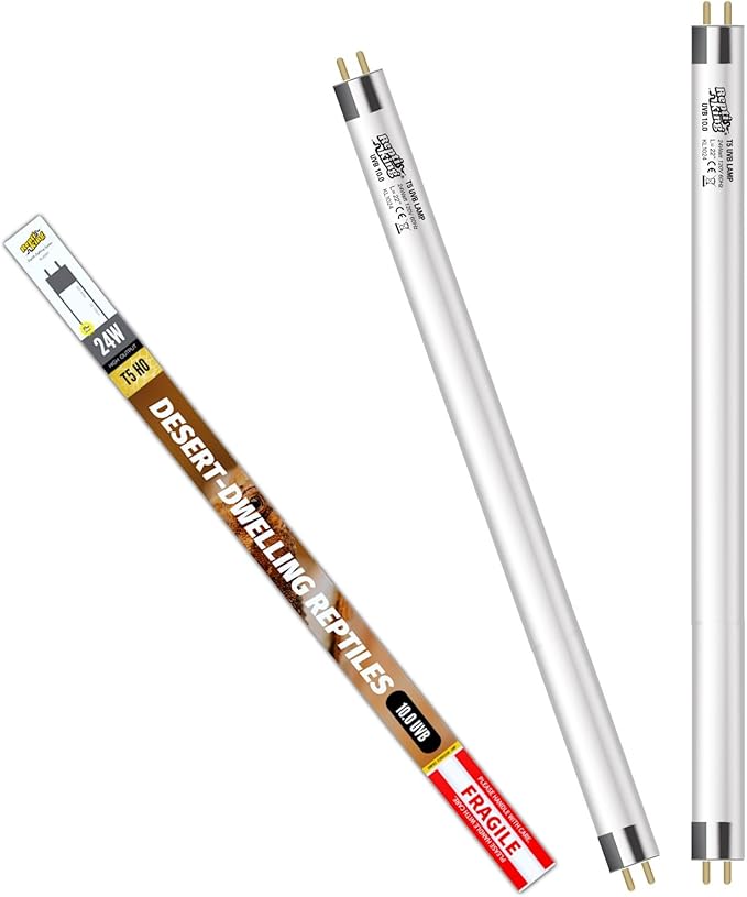 T5 HO UVB Reptile Light Bulbs – High-Output 24W 10.0UVB for Reptiles – Liner UVA UVB Light Ideal for Bearded Dragons, Strip UVB bar for Tortoise Tank Accessories, L=22''