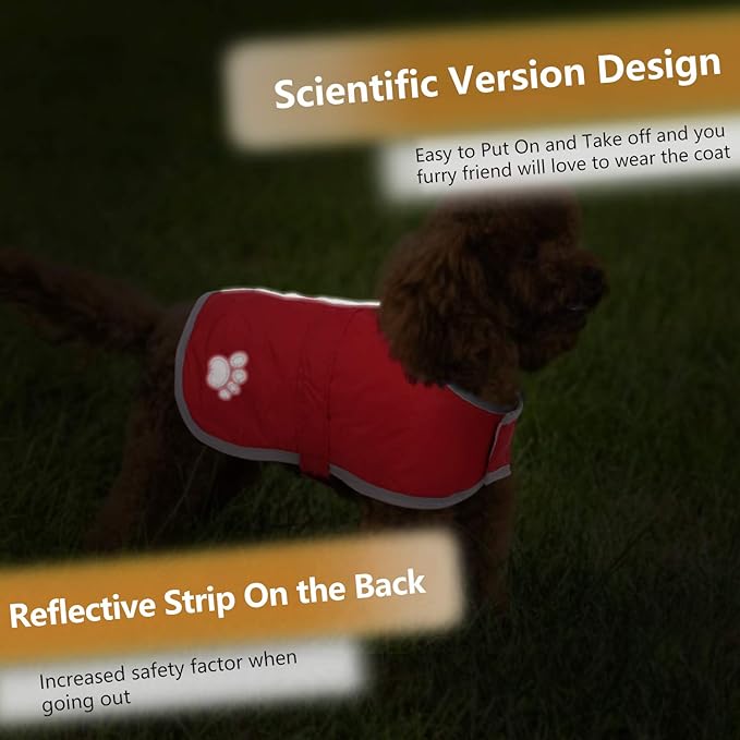 Queenmore Cold Weather Dog Coats Loft Reversible Winter Fleece Dog Vest Waterproof Pet Jacket Available in Extra Small, Small, Medium, Large Extra Large Sizes