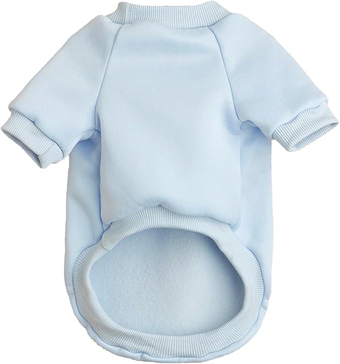 Puppy Sweater for Small Dogs Clothes Warm Winter Cat Clothe Pet Sweatshirt Knitwear Doggie Kitten Clothing, Light Blue, X-Small