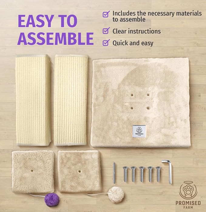 Tall Cat Scratching Post 32 Inches - Protects Furniture - Durable and Sturdy Design - Aesthetic Cat Accessories Essentials