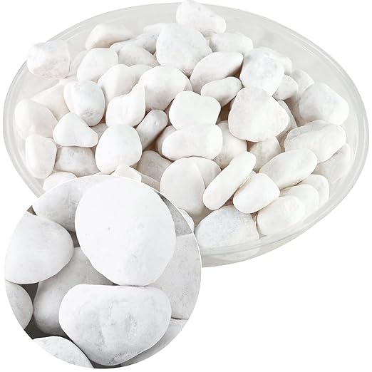 18.7 Lbs Natural River Rocks for Plants 0.6"-0.8" Small White Landscaping Garden Stones White Aquarium Gravel for Decorative Pebbles for Indoor Outdoor Planters