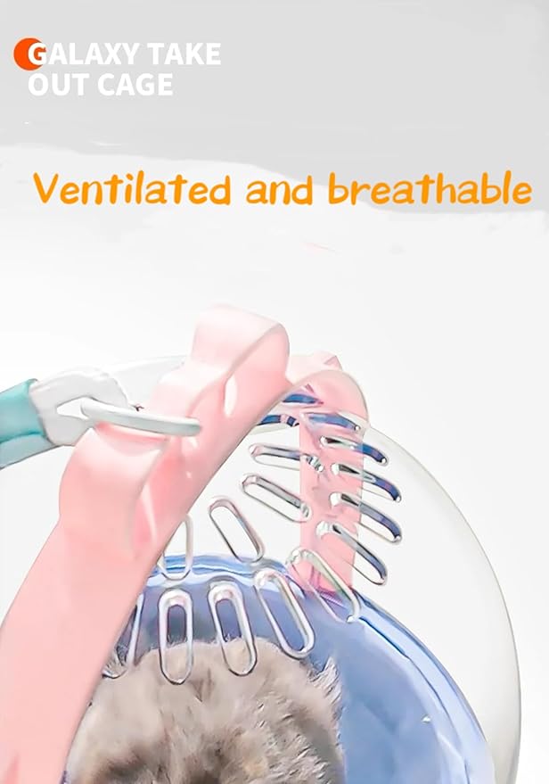 TUTU&LELE Small Animal Carrier, Travel Carry-Out Cage with Warm Plush Pads and Water Bottle can be Carried Both by Hand and Crossbody, Suitable for Dwarf Hamsters, Mice, Hamsters (Pink)