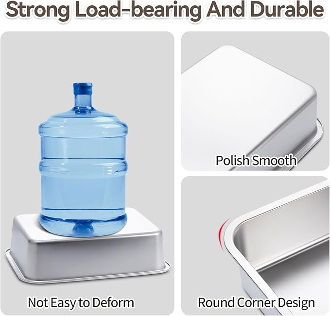 GOLDEN KEY Stainless Steel Litter Box for Kittens,Small Cat Litter Box for Kittens,15.6"×11.6"×4" Metal Litter Pan for Cat, Rabbit, Hamsters, Non Odor, Easy to Clean