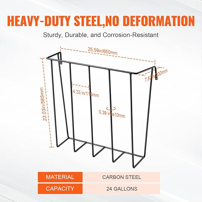 VEVOR Livestock Feeder, 24 Gallon Large Capacity, Heavy-Duty Steel Goat Hay Rack, 27'' Long Wall Mounted Horse Hay Holder, Multiple Sided Feeding Rack for Sheep Farm Livestock Indoor Outdoor