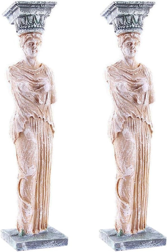Fish Tank Statue Decor, Aquarium Goddess Statue, Fish Tank Decor, Aquarium Landscape Decoration Resin Greek Goddess Statue (2Pcs)