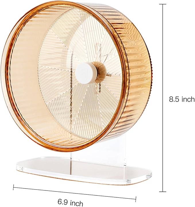 Super-Silent Hamster Exercise Wheel: Silent Spin Toys Hamster Running Wheels with Height Adjustable Stand for Hamsters Gerbils Mice Or Other Small Animals -6.5inch Yellow