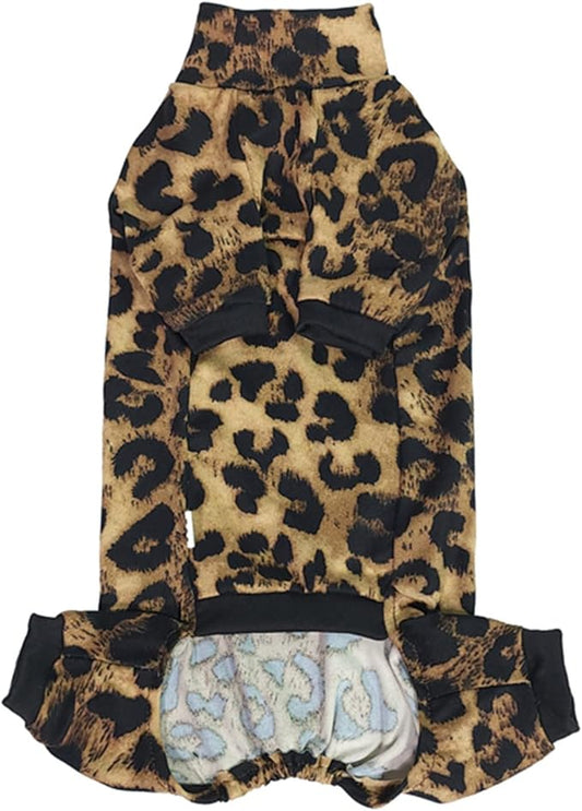 Sphynx Hairless Cat Four Leg Breathable Summer Spandex Pajamas Elastic Pet Clothes Cat Surgery Recovery Suit Vest Kitten T-Shirts Cats & Small Dogs Apparel (Leopard, L (8.8-11 lbs))