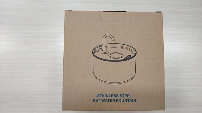 Cat Water Fountain Stainless Steel + 6 Filters + 3 Sponges - Pet Water Fountain 24/7 Keep The Water Fresh 74oz Capacity Ultra-Quiet No Sputter Compact Easy to Clean