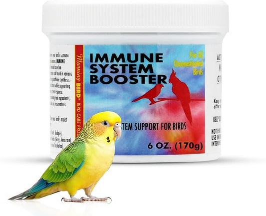 Morning Bird Immune System Booster 6 Oz - Energy Supplement for Birds – Natural Amino Acid Powder – Boosts Stamina, Cellular Health & Oxygen Use – Vitamin Powder for All Bird Species