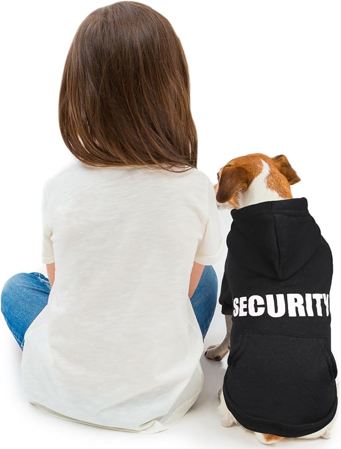 Dog Sweaters for Small Dogs Security Dog Hoodie Dog Sweater Soft Brushed Fleece Dog Clothes Dog Hoodie Sweatshirt with Pocket(S)
