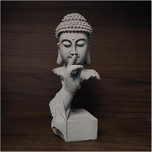 livelyfish Meditating Buddha Statue Zen Garden Statues Sandstone Thinker Buddha Sculpture Figurine for Fish Tank Aquarium Home Decorations, Gift (Medium)