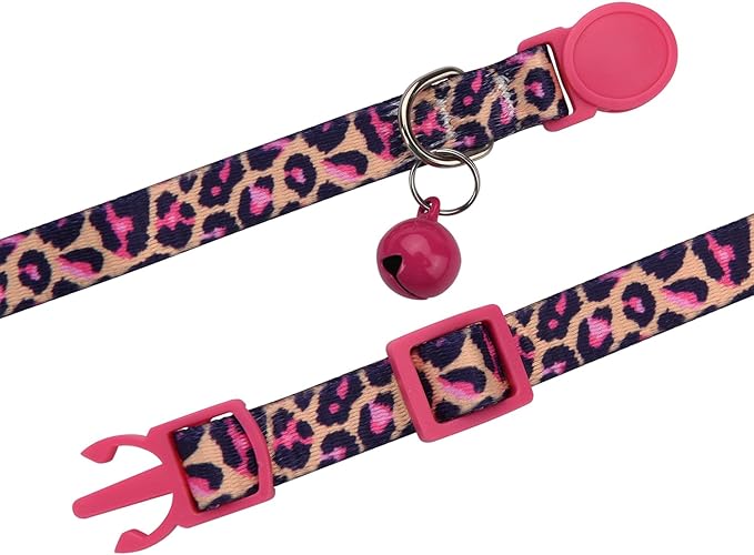 Cat Collar Breakaway with Bells, 3 Pack Girl Boy Pet Cat Collar with Bohemia Floral Tribal Geometric Patterns, Adjustable 7.5-12 Inch, with Safety Buckle for Kitten Cat(Set C)