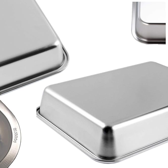 SUS304 Stainless Steel Food Grade 6" Deep Extra Large Cat Litter Box Corrosion Resistant Durable Pan 23.5" x 15.5" x 6"