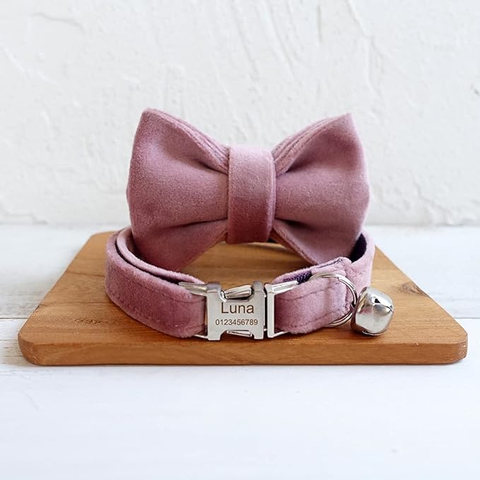Cat Collar Personalized with Name Phone Number Engraved,Customized with Bell for Small Dogs Puppy Kitten