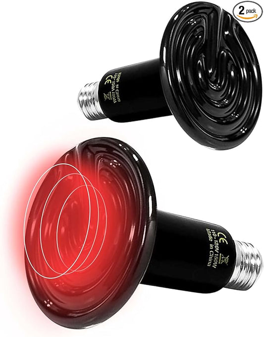 150W Reptile Heat Lamp(2 Packs)-Ceramic Heat Emitter for Reptiles Amphibian Pet Brooders Chicken Incubation, and Terrariums Turtle Lizard Bearded Dragon Snake 75 Size E26