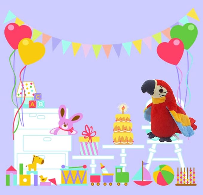 Talking Parrot Plush Toy, Repeat What You Say Funny Kids Stuffed Toys, Birthday Gift Kids Early Learning Animal Toy Electronic Toy