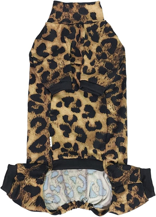 Sphynx Hairless Cat Four Leg Breathable Summer Spandex Pajamas Elastic Pet Clothes Cat Surgery Recovery Suit Vest Kitten T-Shirts Cats & Small Dogs Apparel (Leopard, M (5.5-7 lbs))