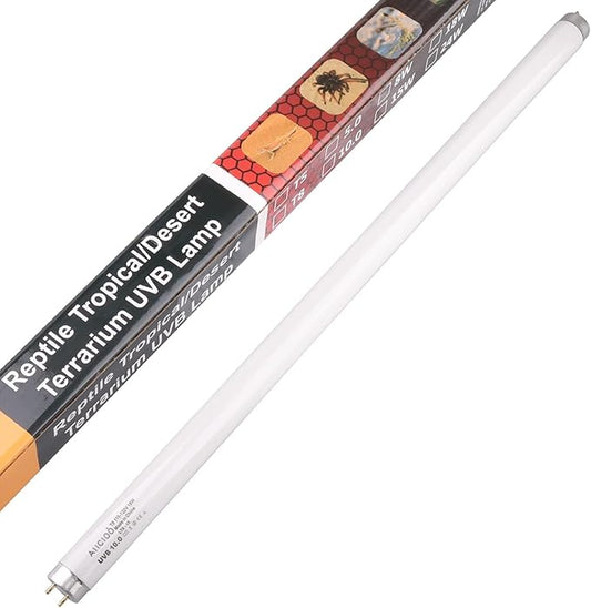 Aiicioo T8 UVB Reptile Light - 10.0 Reptile Fluorescent Light Bearded Dragon Desert UVB Bulb 24 inch 18 watt for Reptile Turtles Chameleon Tortoises Lizard