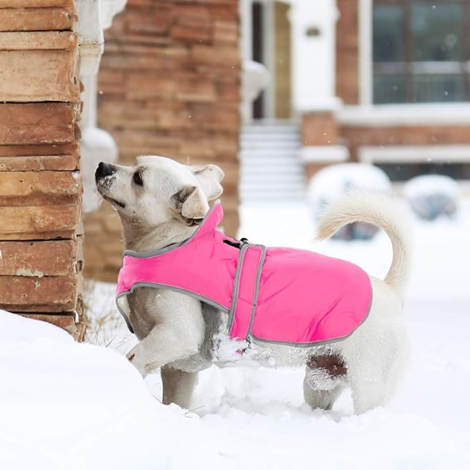 MIGOHI Waterproof Windproof Dog Coat - Reversible Stormguard Winter Jacket for Small to Large Dogs (Pink, XL)