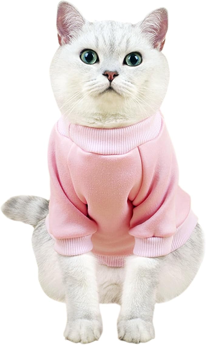 Puppy Sweater for Small Dogs Clothes Warm Winter Cat Clothe Pet Sweatshirt Knitwear Doggie Kitten Clothing, Pink, XX-Small