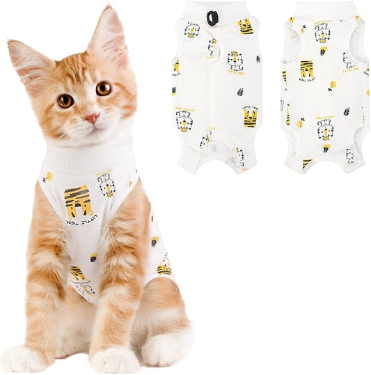 Cat Recovery Suit Female, Breathable Cat Onesie After Surgery Female for Abdominal Wounds or Skin Diseases, Surgery Recovery Suit Kitten Onesie After Spay Wear Anti Licking
