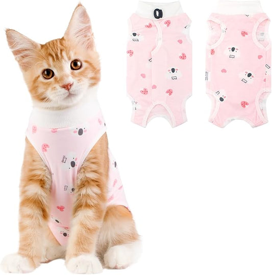 Cat Recovery Suit Female, Breathable Cat Onesie After Surgery Female for Abdominal Wounds or Skin Diseases, Surgery Recovery Suit Kitten Onesie After Spay Wear Anti Licking