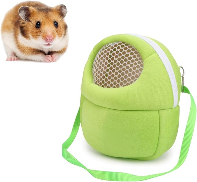 Pet Carrier Backpack for Small Animals, Travel Handbag for Cat, Puppy, Guinea Pig, Hedgehog, Hamster (Green, S)