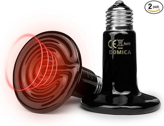 150W Ceramic Heat Emitter for E26 Reptile Heat Lamp, 2-Pack No Light Emitting Light Bulbs, Basking Spot Heating Bulb for Turtle, Lizard, Snake, Beared Dragon, Amphibians, Pet Brooder Coop Chicken
