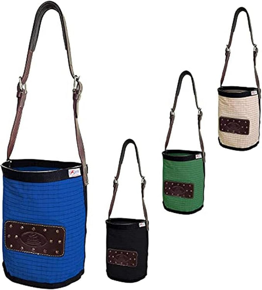 Derby Originals Ripstop 24 Oz Canvas Feed Bag with Padded Leather Crown Strap for Safety and No-Spill Flap Design