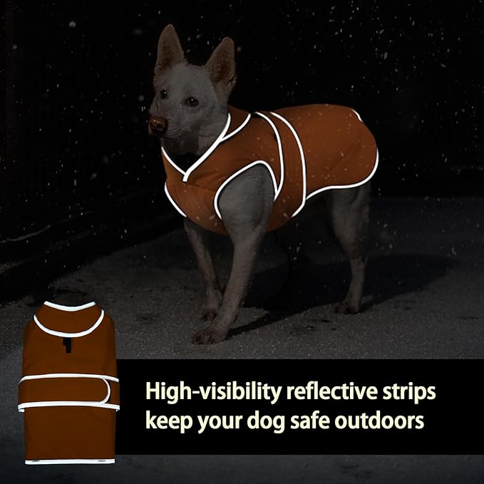 MIGOHI Warm Dog Coat Winter Dog Jacket,Waterproof Cold Weather Coats for Dogs,Fleece Jacket for Small Medium Large Dogs,Reflective Thick Fleece Vest with Leash Hole