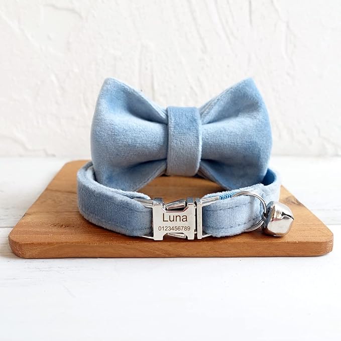 Cat Collar Personalized with Name Phone Number Engraved,Customized with Bell for Small Dogs Puppy Kitten