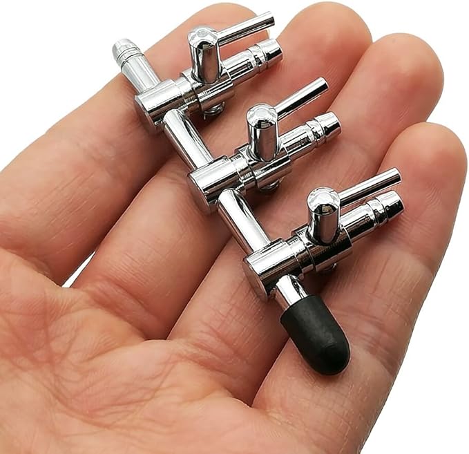 Aquarium Air Pump Splitter 10 in 1 Set 3-Way Air Flow Control Lever Valve & 3 Non-Return Check Valves & 6 Suction Cups for Fish Tank Airline Air Tube Hose