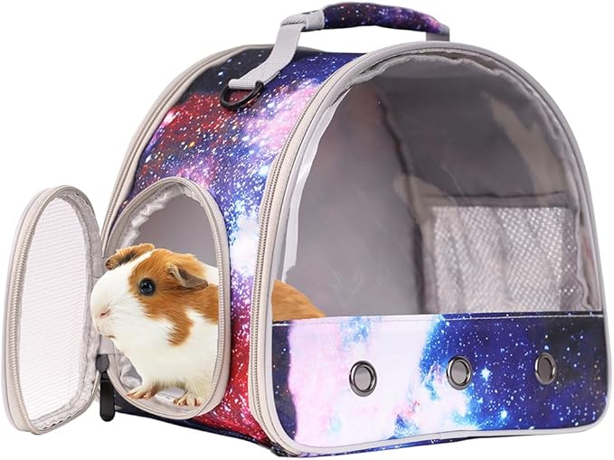 Bearded Dragon Travel Carrier, Guinea Pig Carrier Bag - Portable Small Animal Carrier Great for Bunny Lizard Hamster Hedgehog Outgoing Travel Carrying Case (Carrier - Blue)