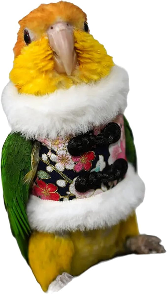 Bird Costume Bird Flight Suit Bird Clothes Cosplay Photo Prop for Parrots Parakeet Cockatiel Sun Conure, Bird Hoodie Small Animals Apparel (Black, Large)