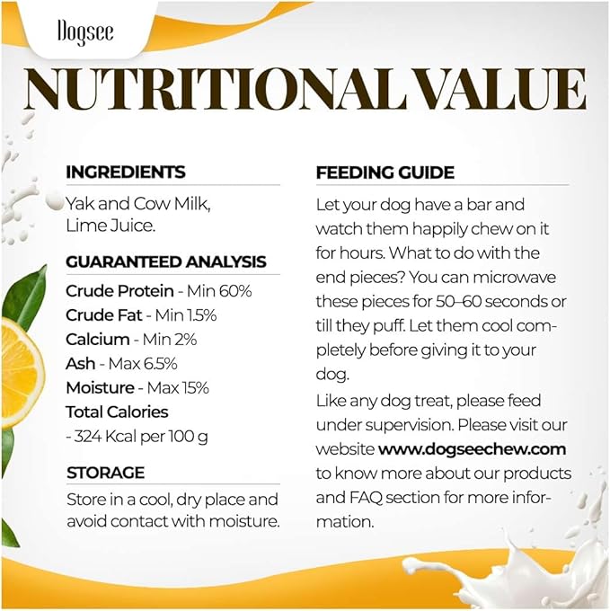 Dogsee Himalayan Yak Chews with Turmeric/Curcumi (Small - 5 Chews)