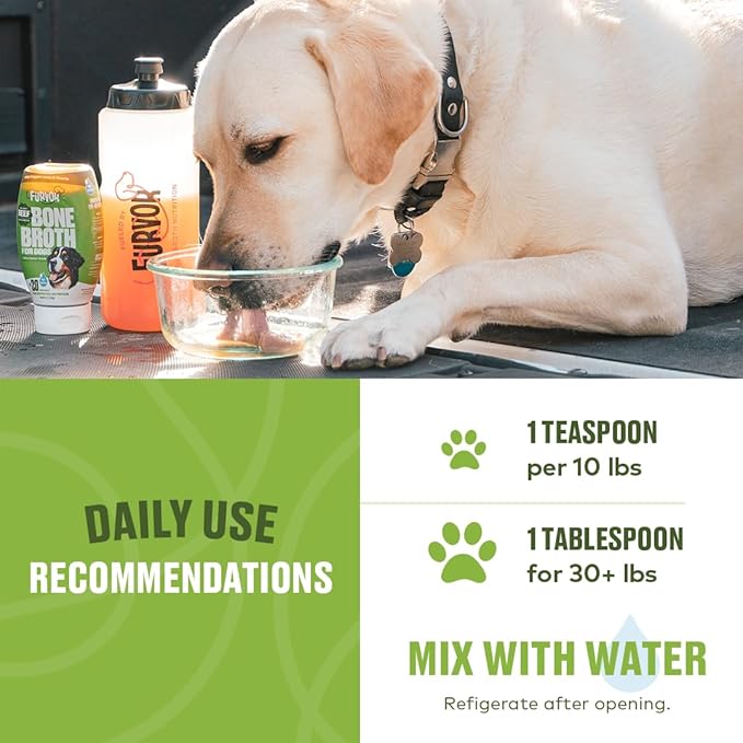Beef Mobility Support Bone Broth Concentrate for Dogs - Collagen Protein Supplement - Boosted w/Amino Acids, Glucosamine, and Chondroitin - Dog Food Topper - Human Grade (16 oz, 30 Servings)